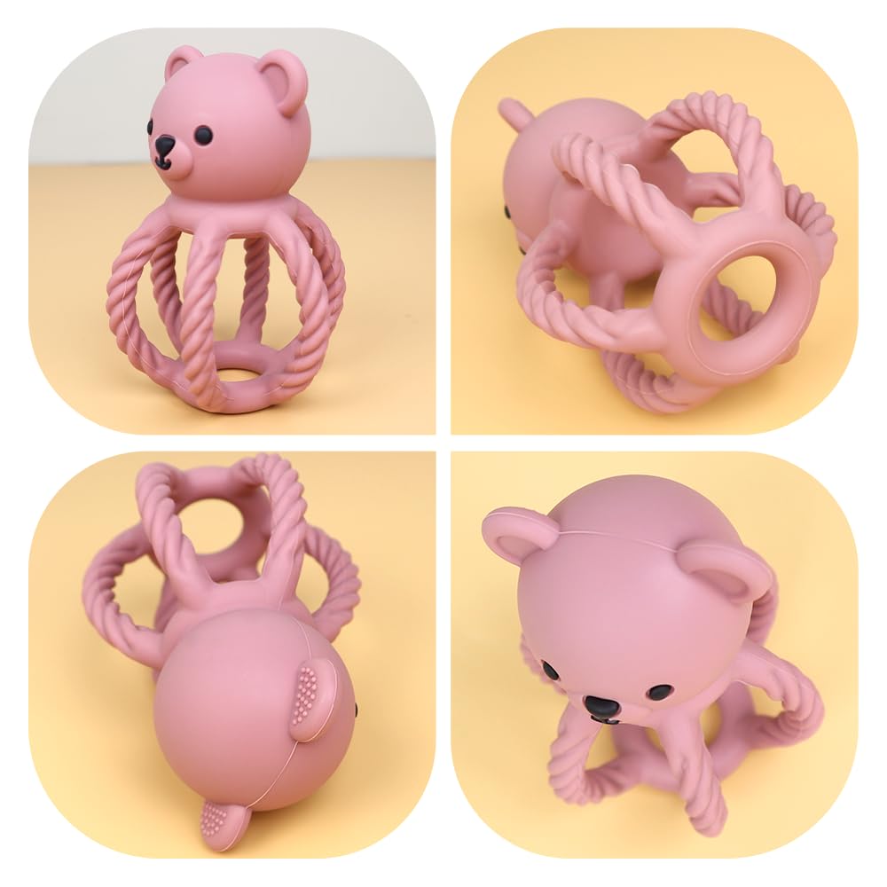 CuddleCubs teether silicone-strap shows easy attachment for pacifiers and toys on the go.
