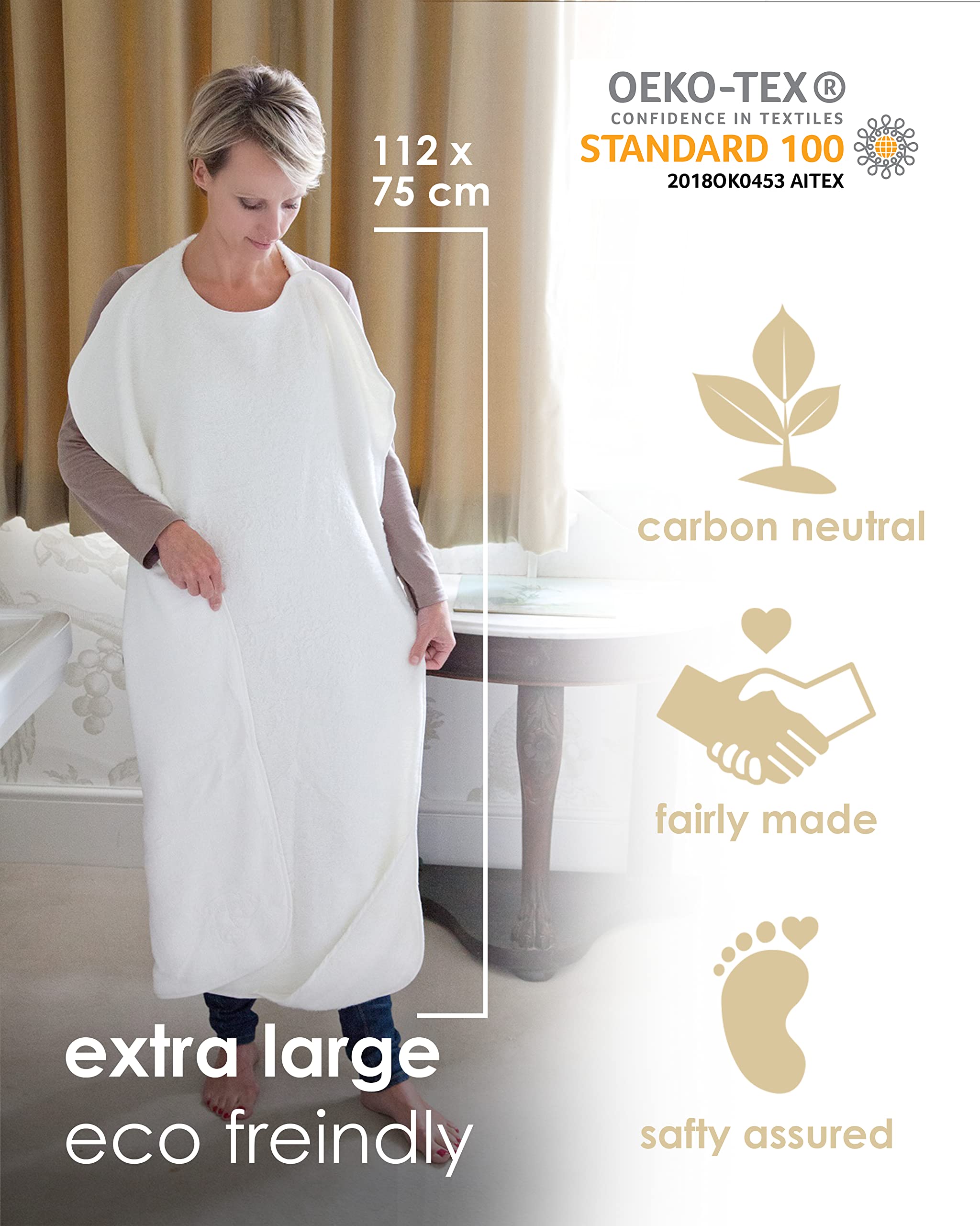 Cuddledry eco-friendly, Oeko-Tex towel emphasizes safe, durable baby care.