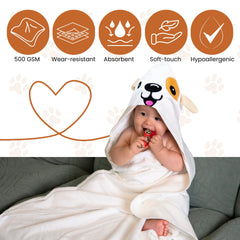 Cuddling Baby Bamboo-Cotton Towel hypoallergenic, gentle for sensitive skin.