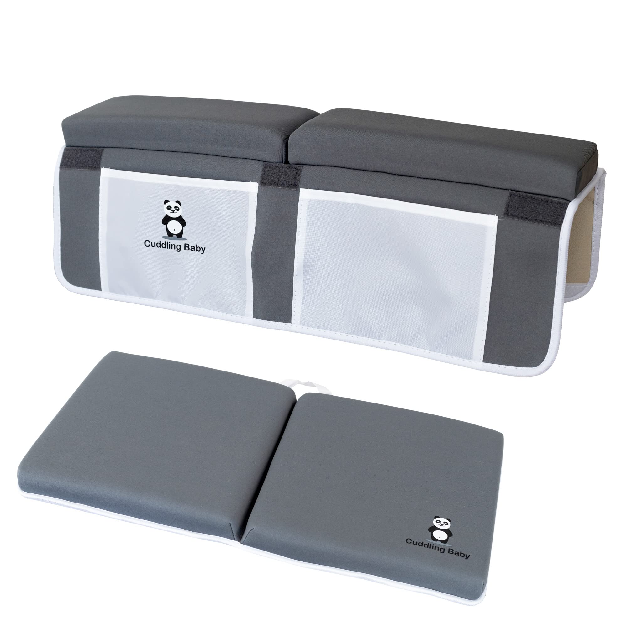 Cuddling Baby gift-ready bath set gray packaging suggests a thoughtful baby shower option