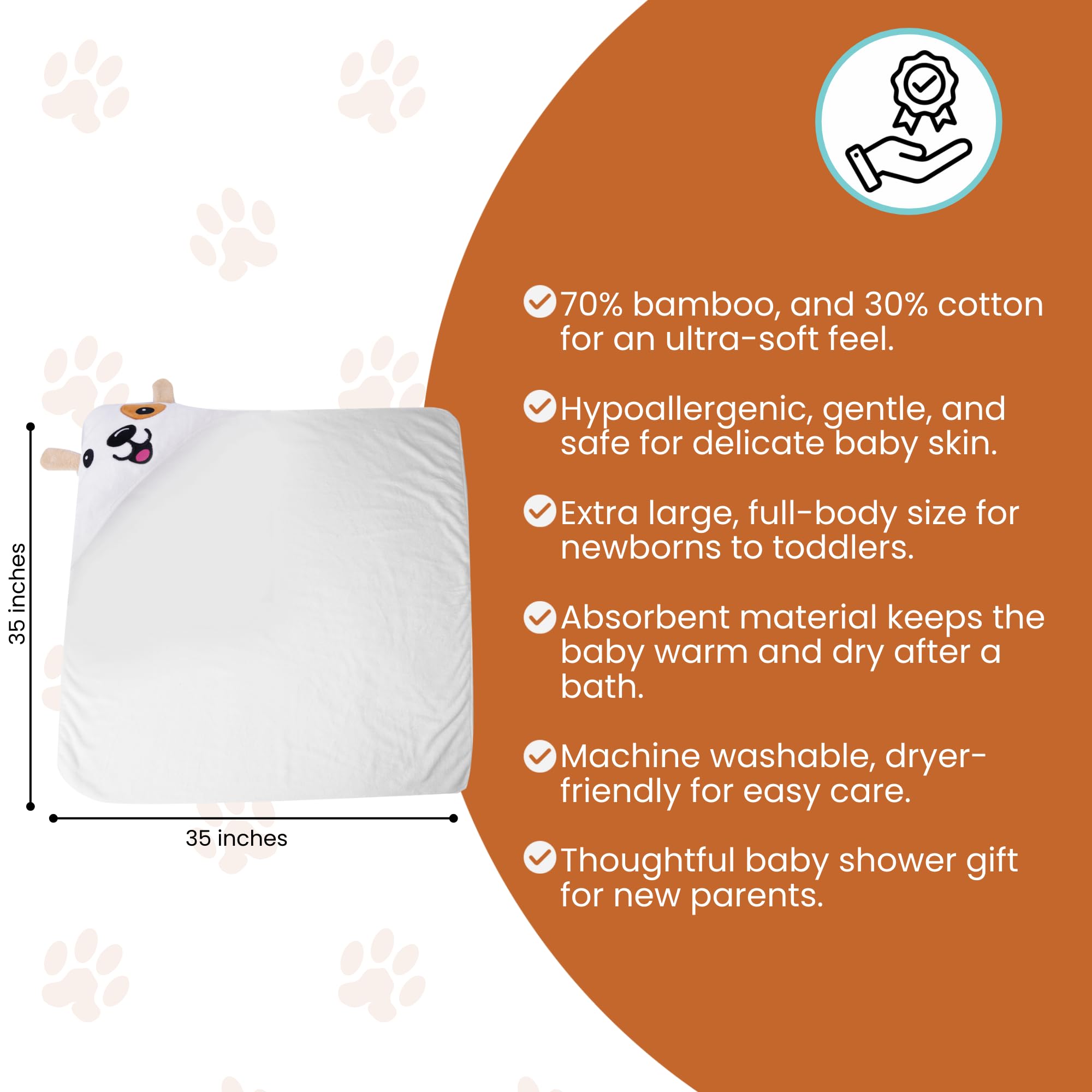 Cuddling Baby Hooded Towel versatile as blanket or swaddle.