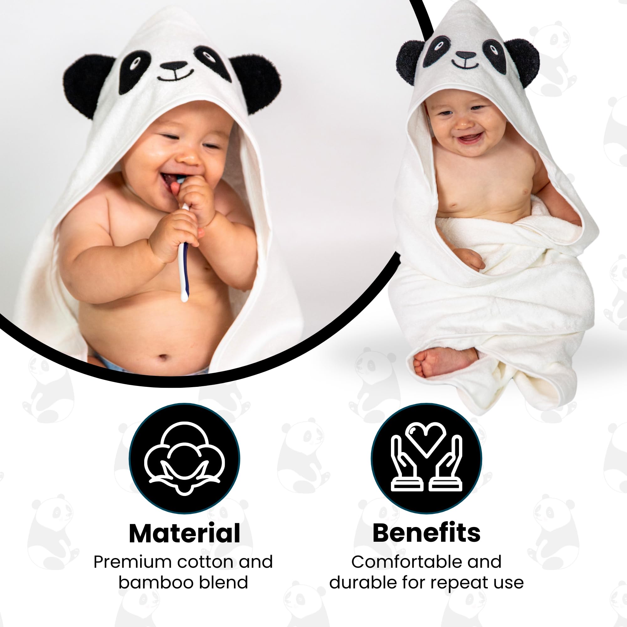 Cuddling Baby Premium Hooded Towel 35x35 size wrap provides generous coverage.