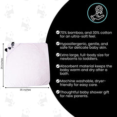 Cuddling Baby Premium Hooded Towel absorbent finish dries baby quickly.