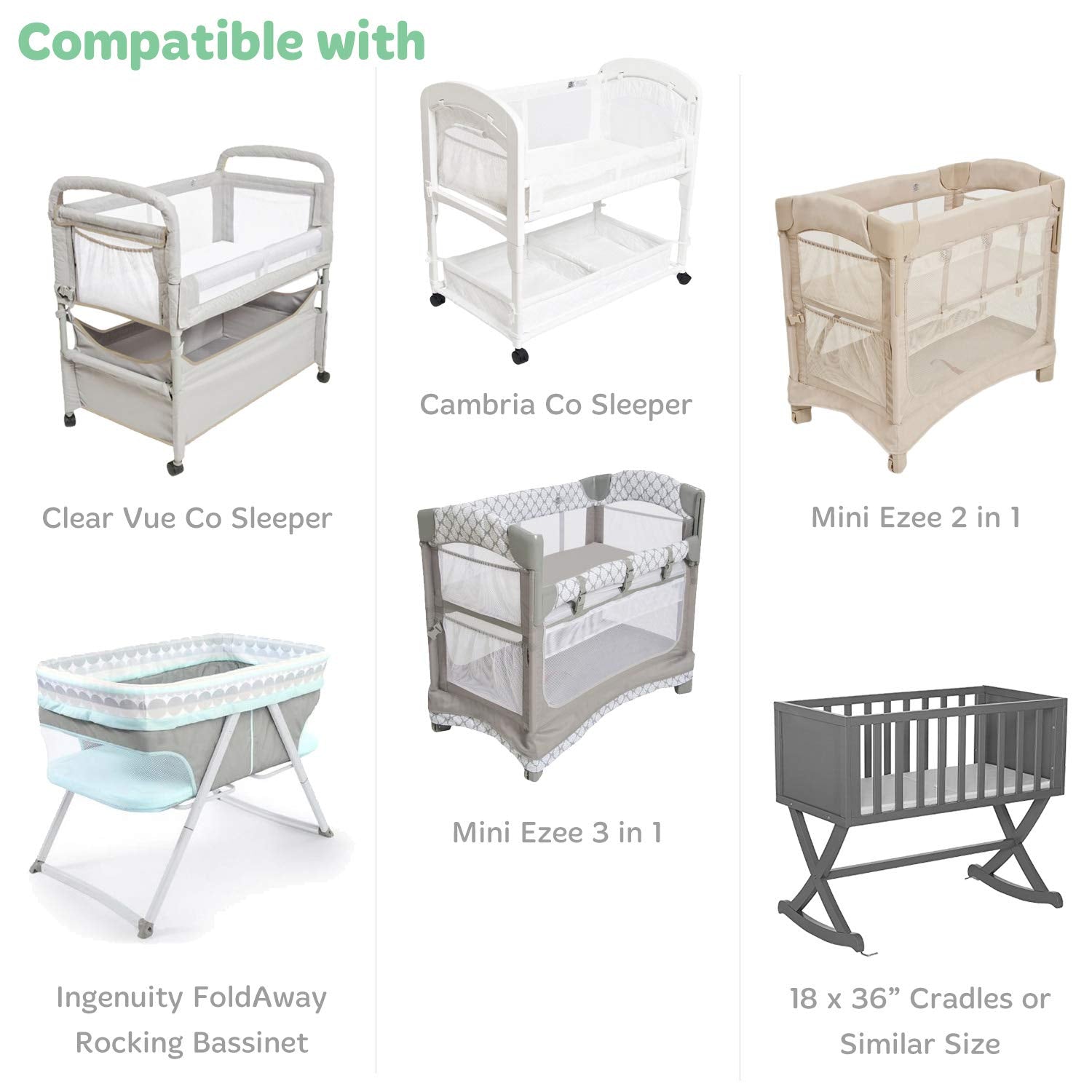 Cuddly Cubs cradle sheets 18x36 fitted snugly on bassinet.