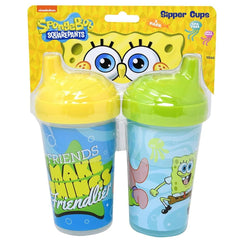 Cudlie Baby Boy 2-Pack 10oz Hard Spout Sippy Cup with toddlers drinking action image highlights mess-free sipping.
