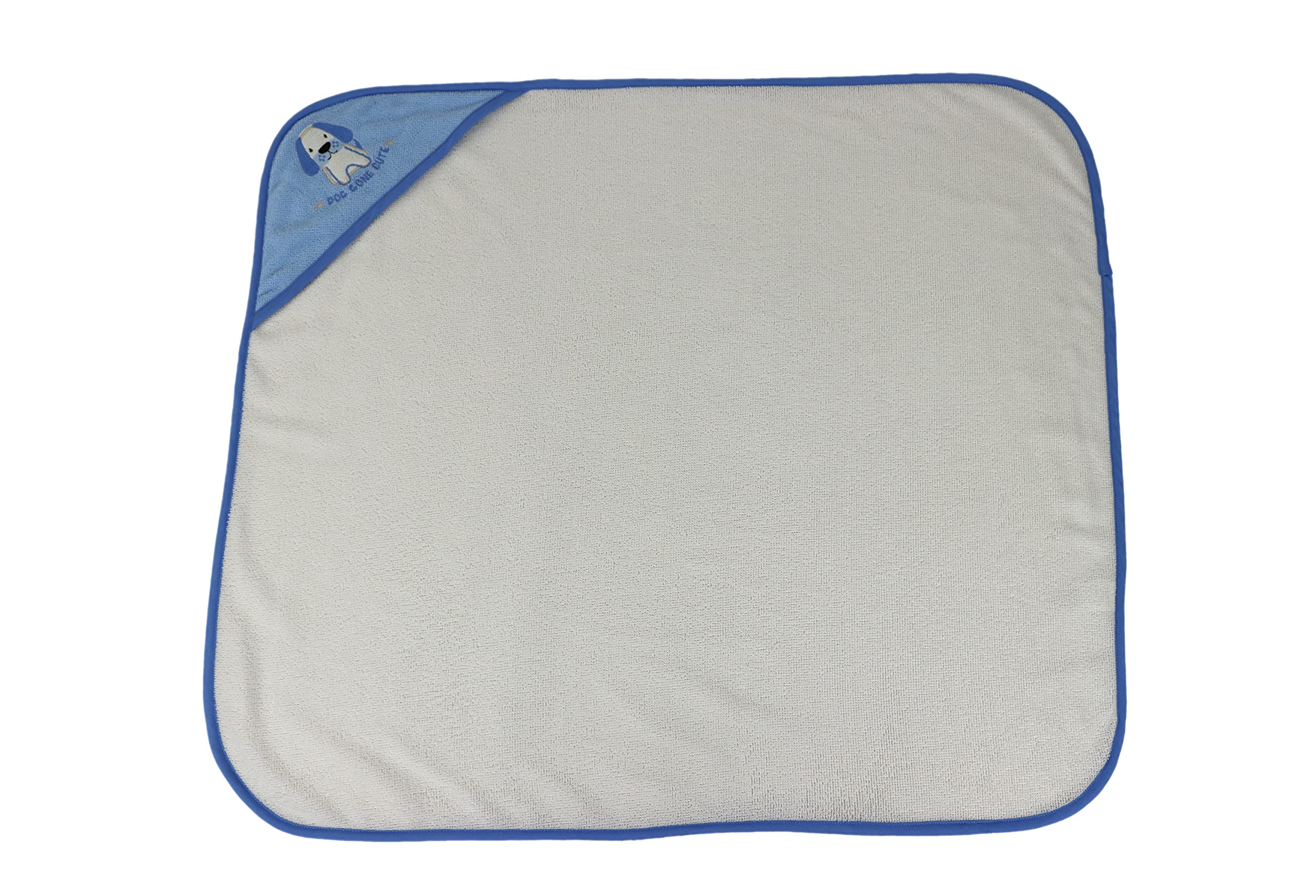 Cudlie Buttons and Stitches hooded towel machine-washable image promises easy cleanups.