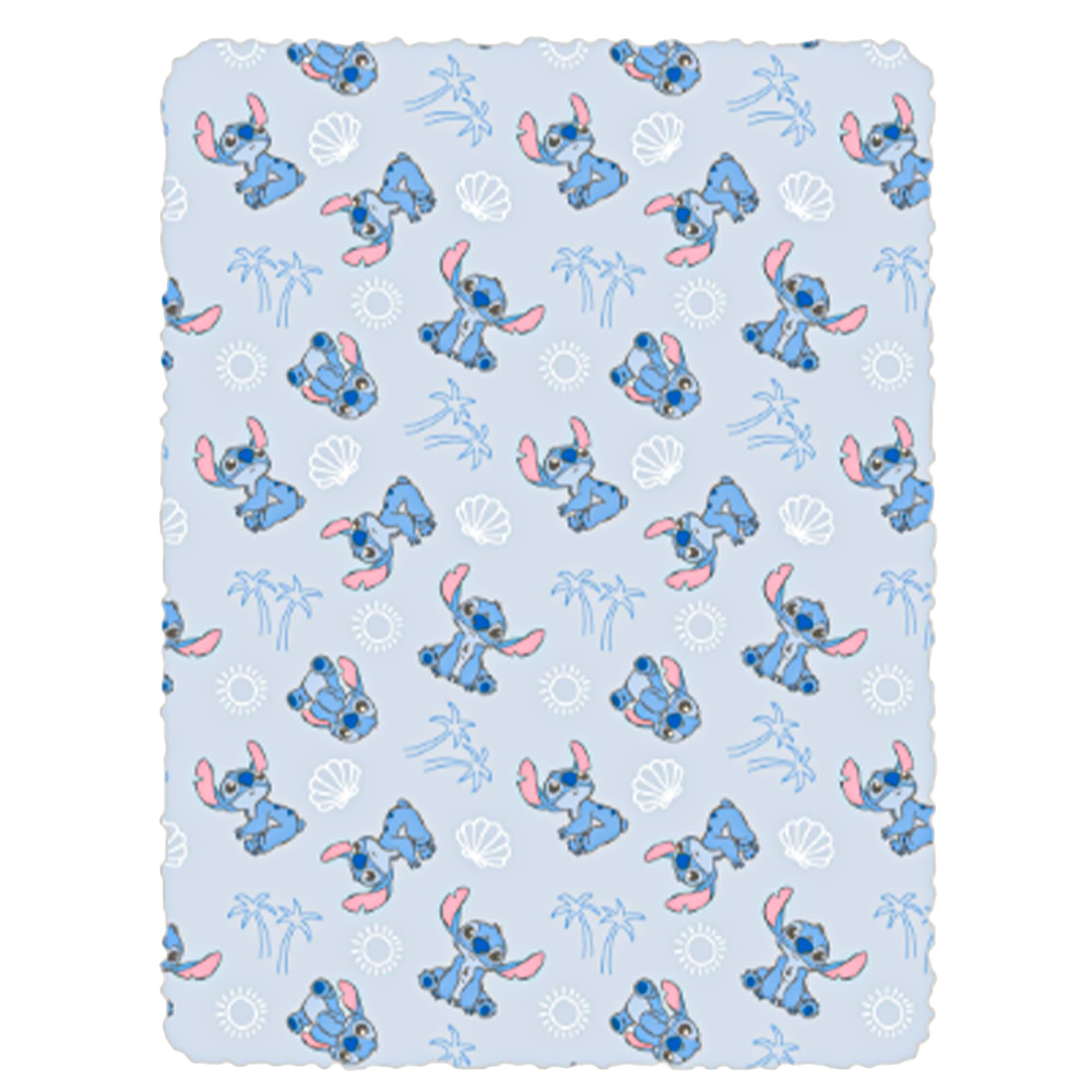 Cudlie Stitch Blanket blue front with Stitch design for cozy nursery snuggles.