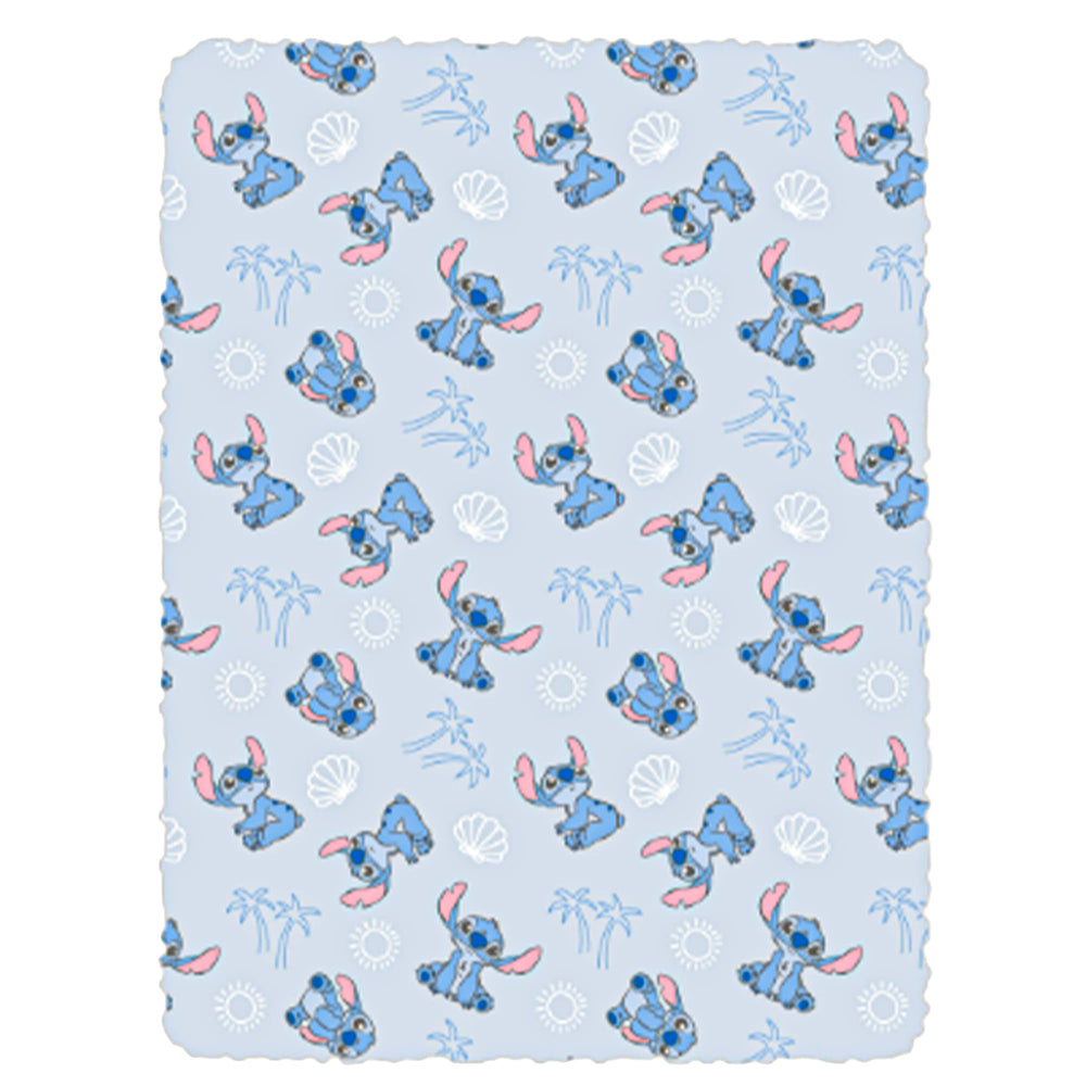 Cudlie Stitch Blanket blue front with Stitch design for cozy nursery snuggles.