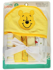 Cudlie Winnie the Pooh hooded towel with Honey Collector print for cozy post-bath snuggles.