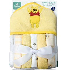 Cudlie Winnie the Pooh hooded towel keeps baby warm after bath