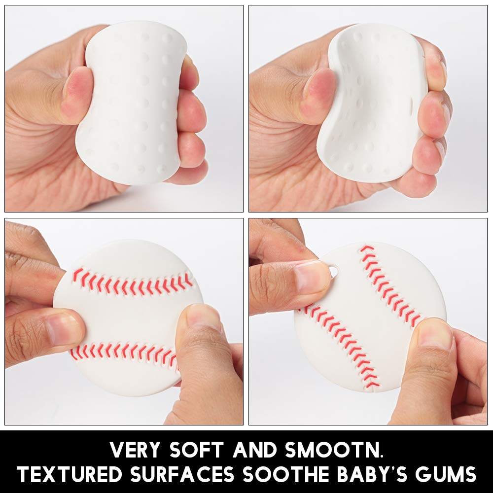 Cuebo Baby Sport Teething Toys infant grasp demonstrates easy-to-hold shape for little hands.