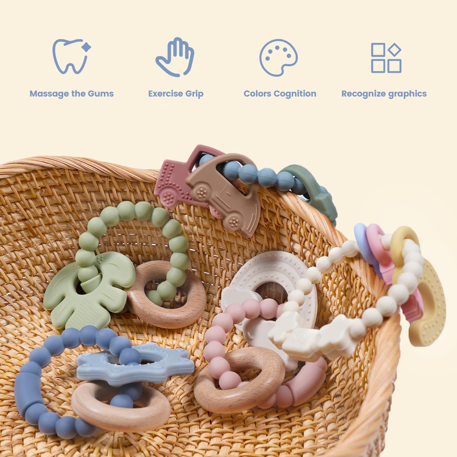 Cuebo baby teether easy to clean with warm water care