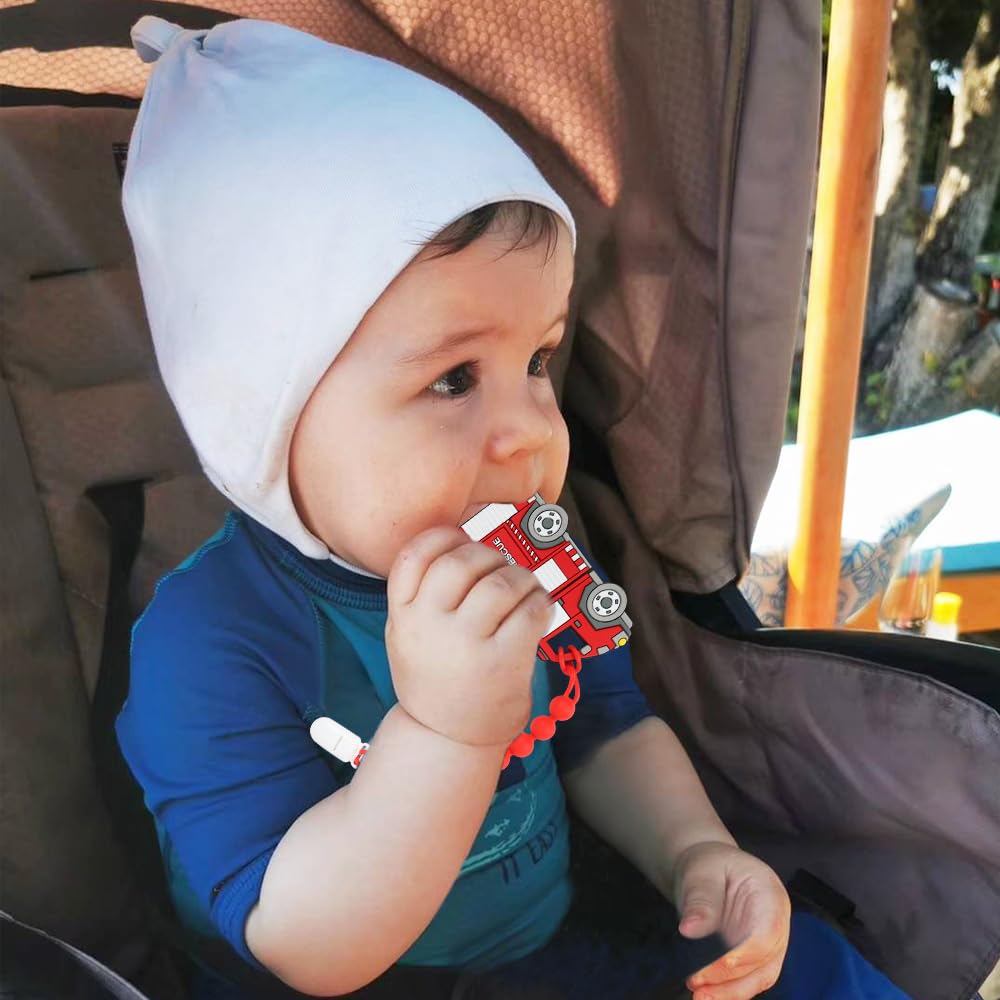Cuebo Fire Rescue Truck Teether packaging gift-ready promotes thoughtful baby shower gifting.