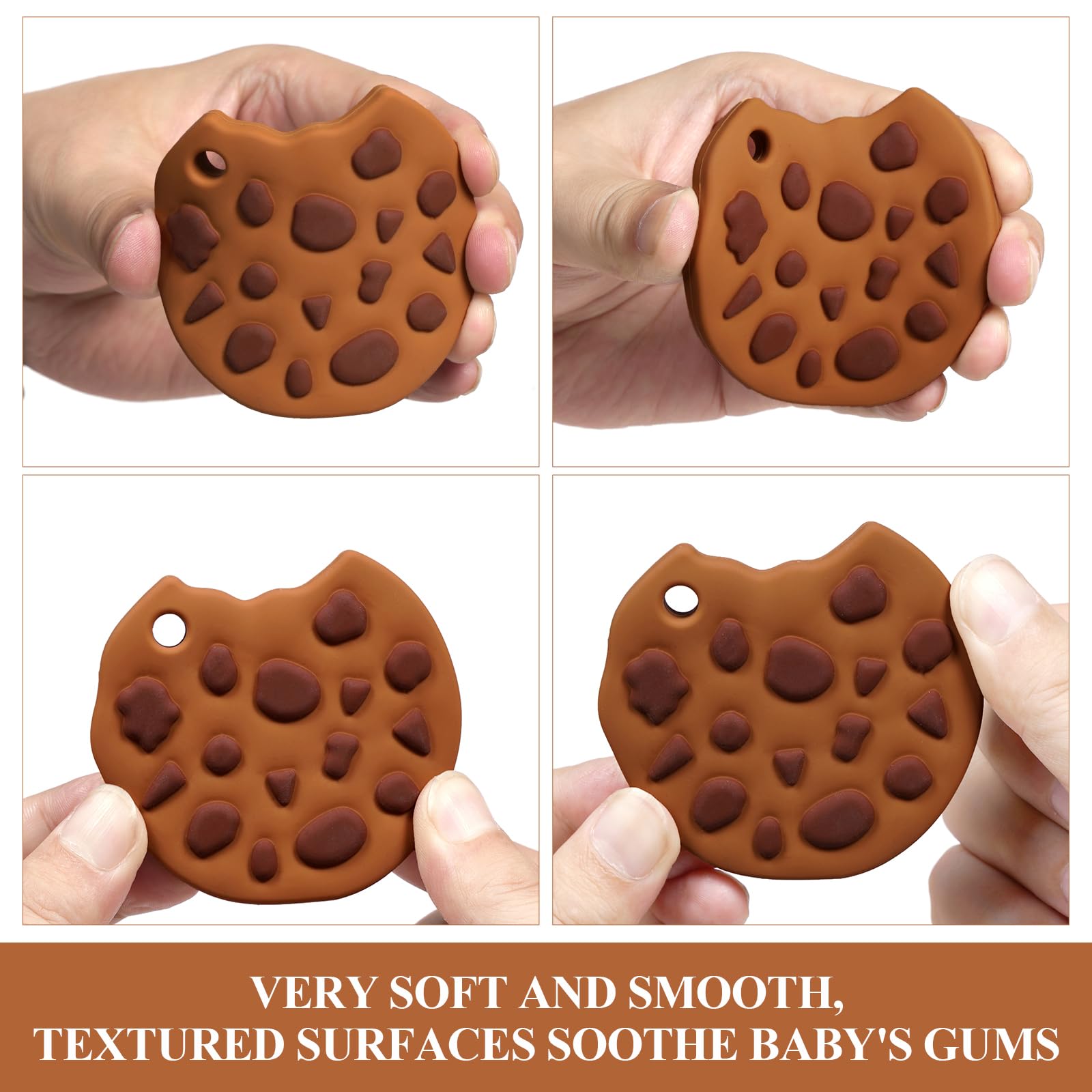 Cuebo freezer-safe teether provides cooling relief for sore gums during teething.