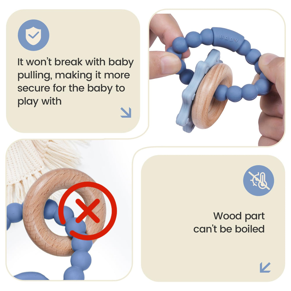 Cuebo multi-sensory teether featuring colors and bumps for tactile learning