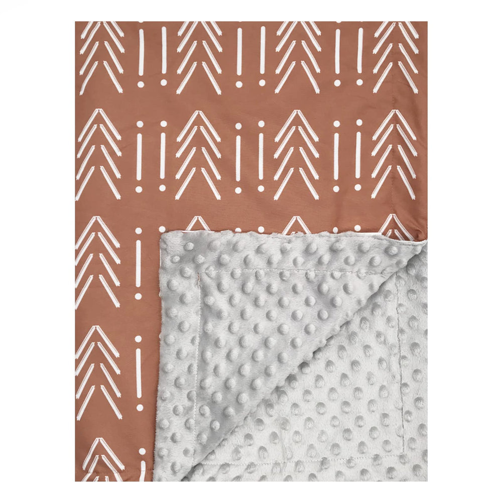 Culclendy baby blanket rust dimple dot closeup showcases plush minky texture for cozy newborn snuggles.