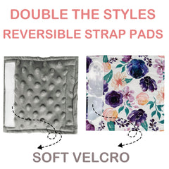 Culclendy car seat strap cover with flower minky design helps reduce rubbing.