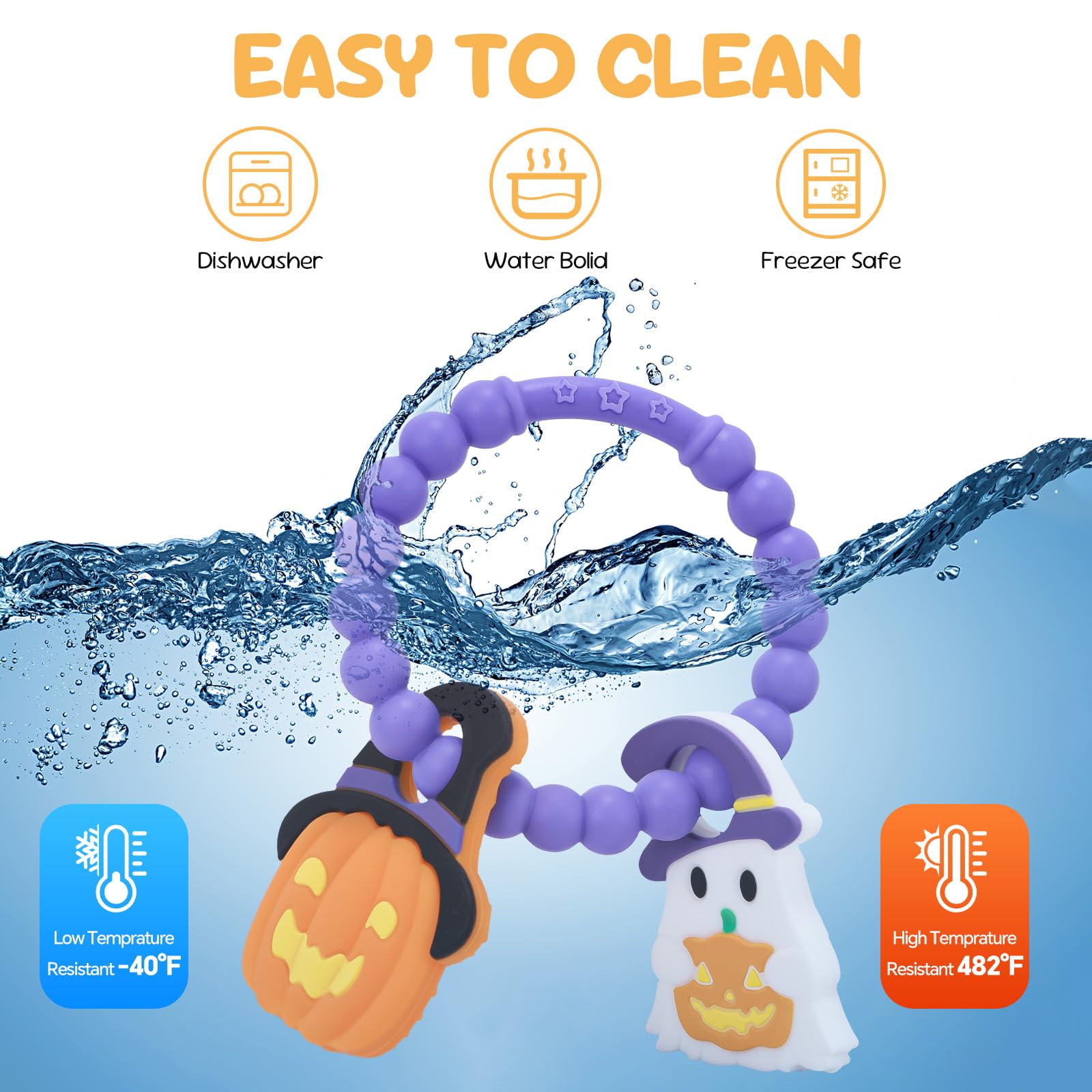 CulinaCraft Boo Basket gift-ready teether set, ideal for Halloween gifting.