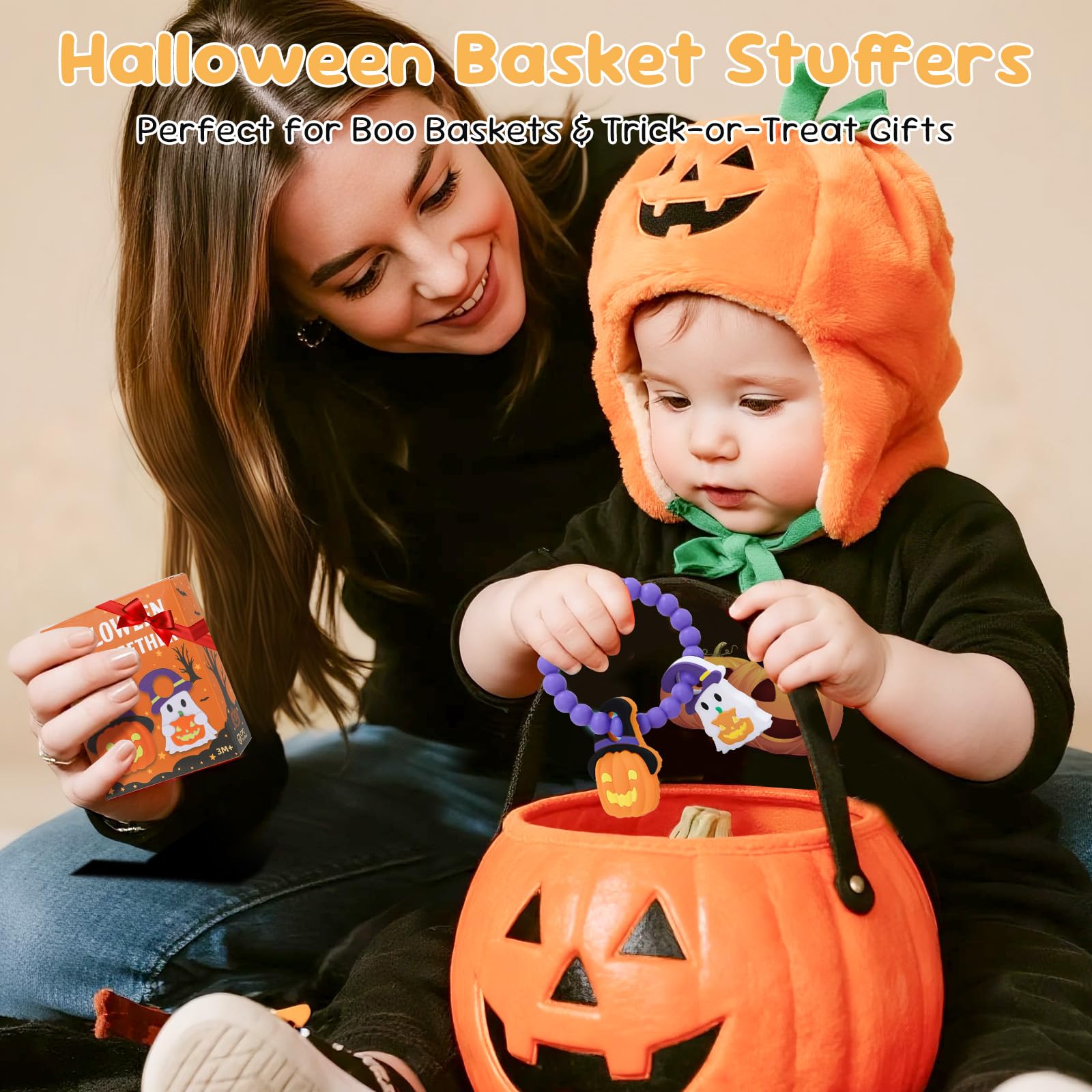 CulinaCraft Halloween teether ghost, textured silicone for tactile exploration during play.
