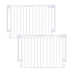 Cumbor 2-pack baby gate on stairs, top view highlights safe stair access.