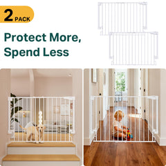 Cumbor 2-pack baby gate with walk-through doorway for busy hallways.