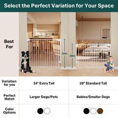 Cumbor no bottom bar gate with wide walk-through clearance