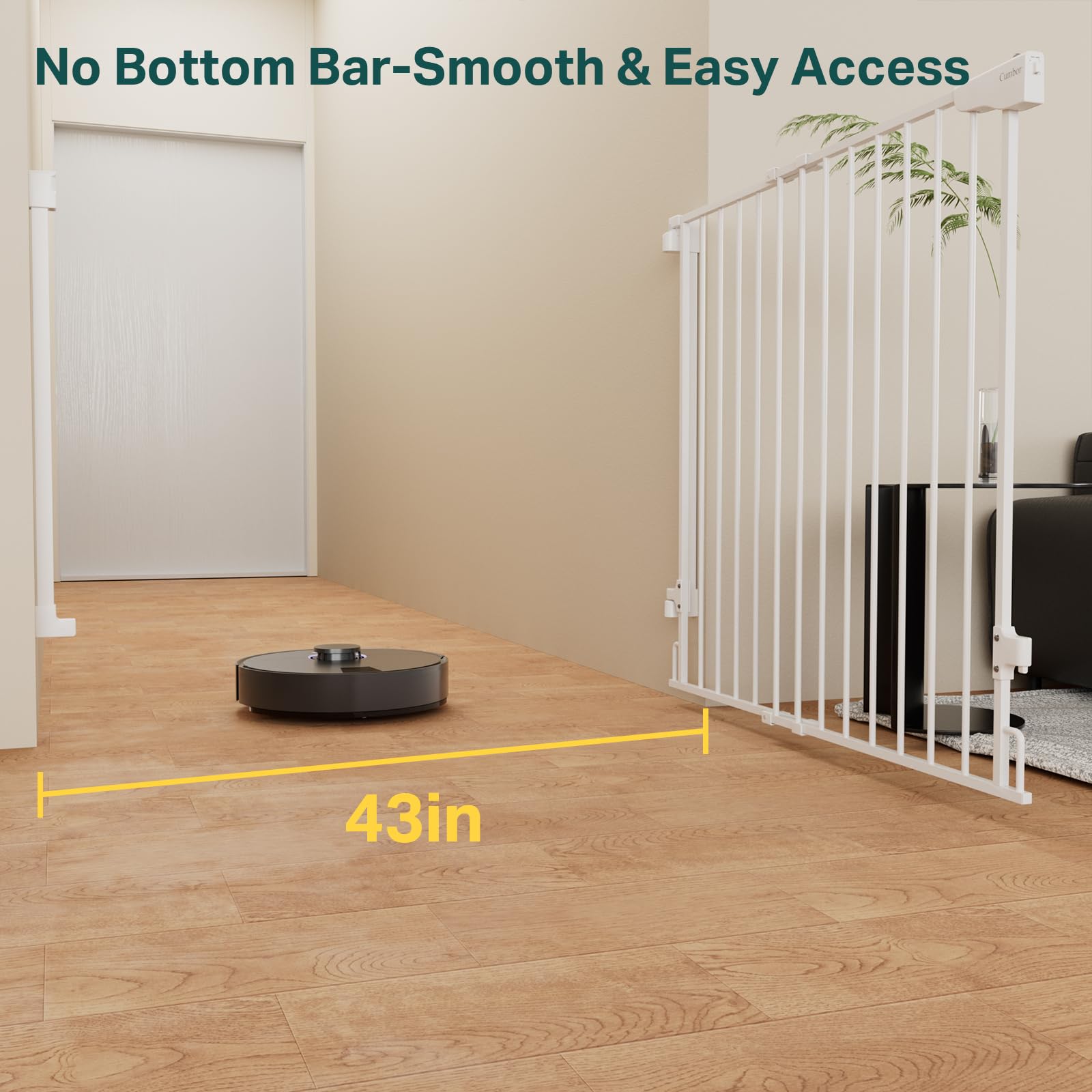 Cumbor wall-mounted gate for dogs, secure containment of larger pets