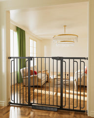 Cumbor 36-inch extra tall gate at stairs for toddler safety and access control