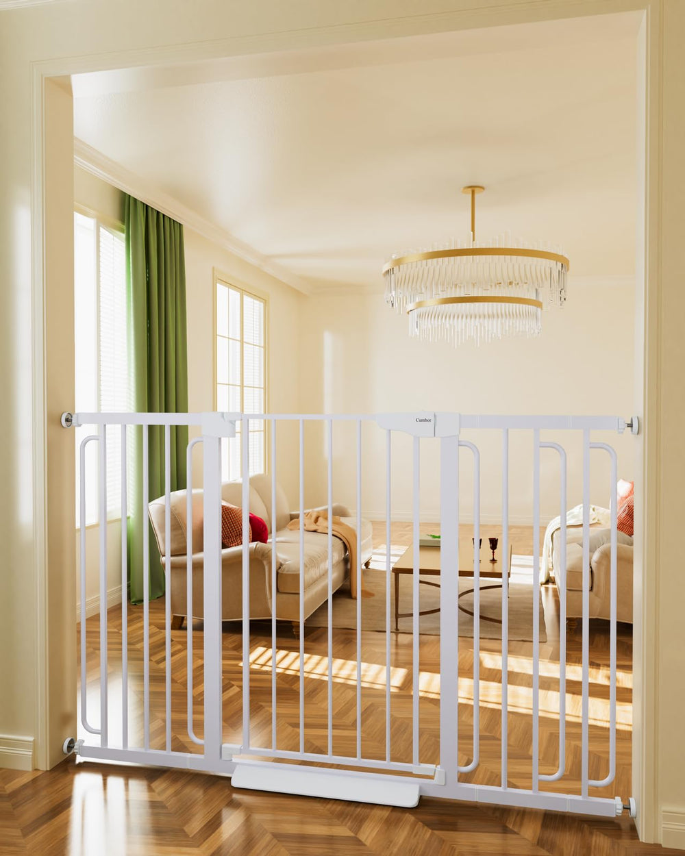 Cumbor 36-inch gate height provides tall safety barrier for stairs.