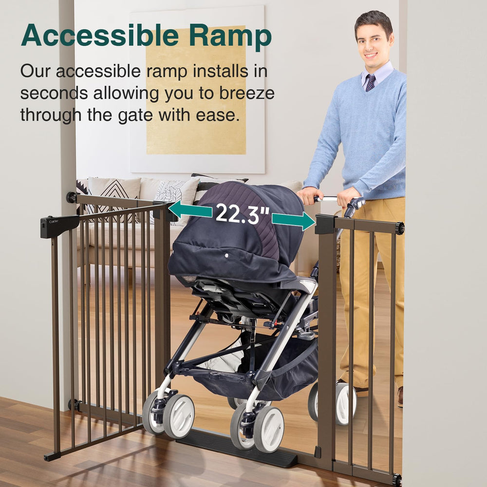 Cumbor 90-degree open with stop demonstrates controlled access at doorways and stairs.