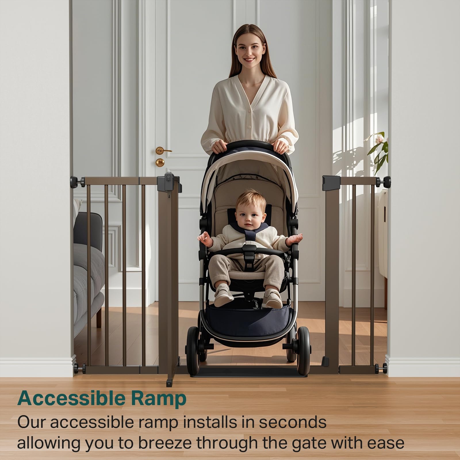 Cumbor adjustable-width gate fits 29.7 to 48 inches.