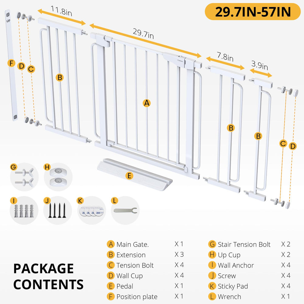 Cumbor auto-close feature with 90-degree lock for secure closure