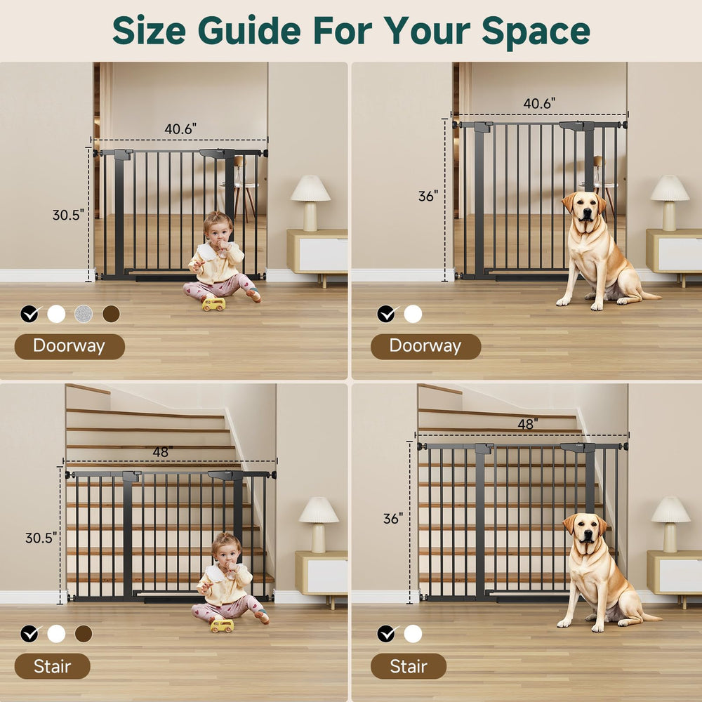 Cumbor auto-close gate angle highlights hands-free closing for busy households.