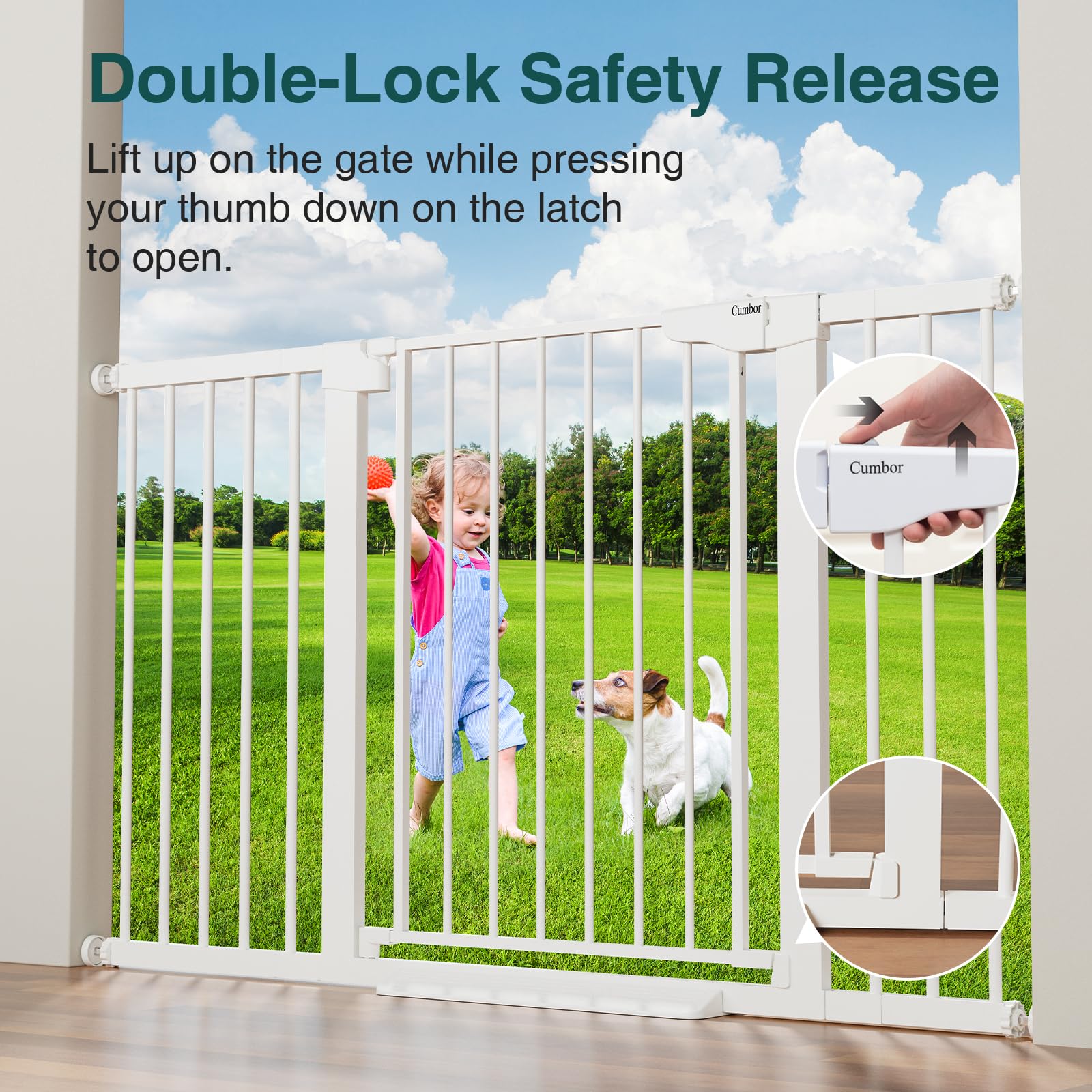 Cumbor automatic-closure feature captures hands-free convenience for quick gate return.