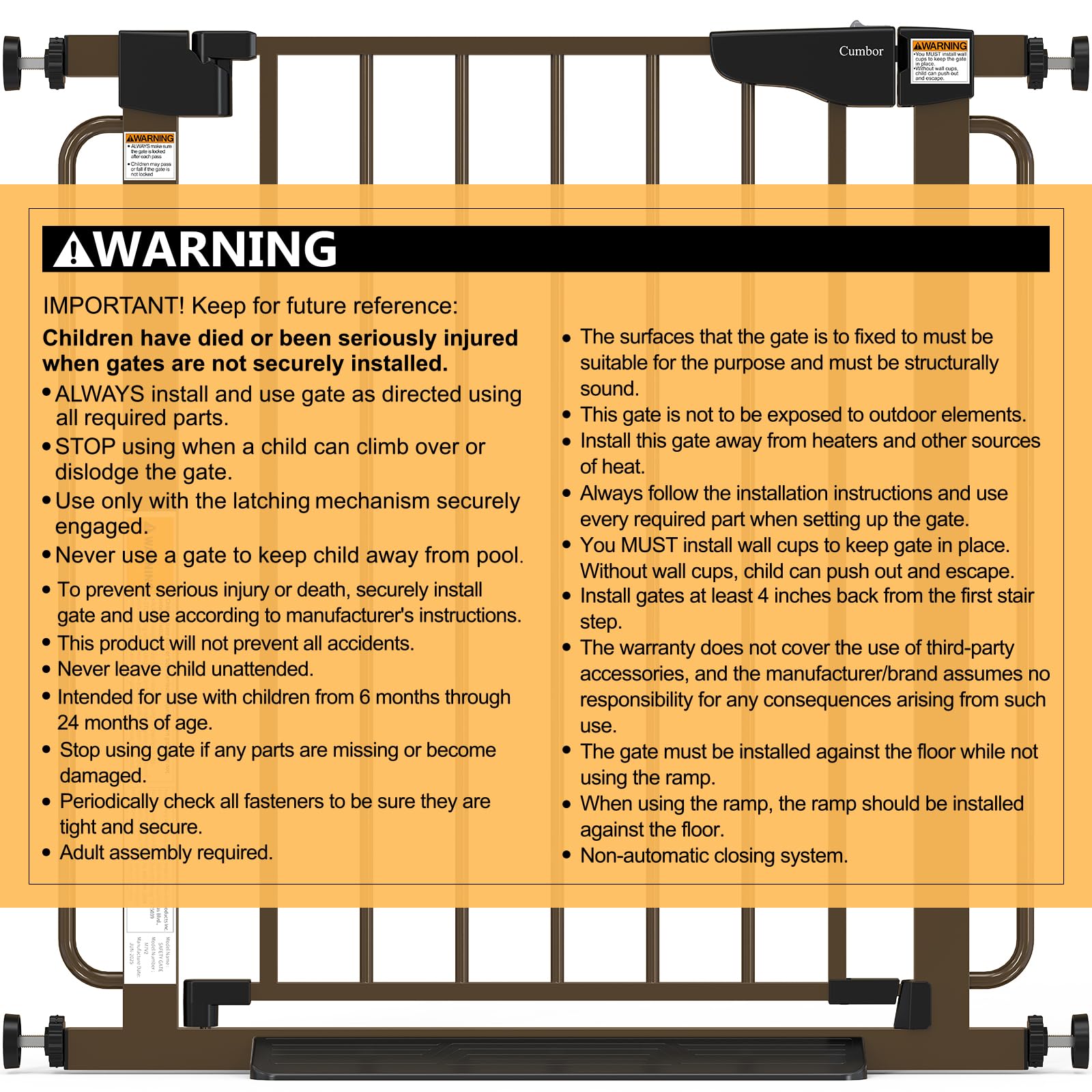 Cumbor gate endures up to 10,000 uses per side for long-term value.