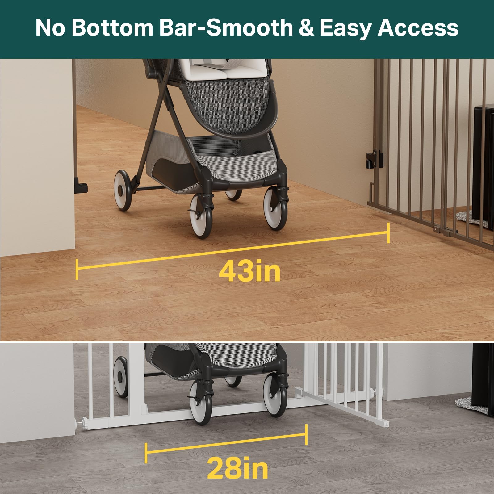 Cumbor baby gate durable build materials ensure long-lasting use.