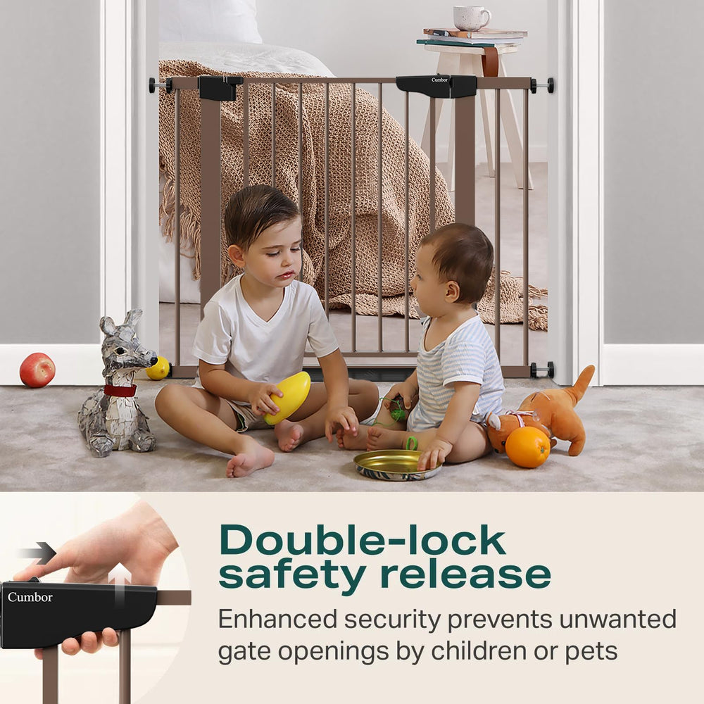 Cumbor pressure-mount installation offers tool-free doorway setup.