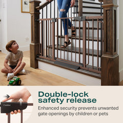 Cumbor pressure-mounted gate installs without drilling, protecting walls while creating flexible safety zones.