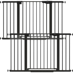 Cumbor baby gate stairs closed demonstrates secure stair safety for kids.