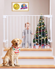 Cumbor baby gate at stair top mounted drill for maximum safety