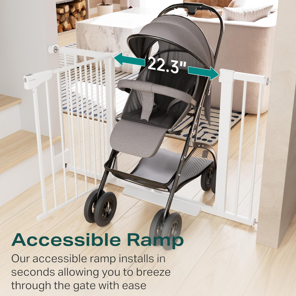 Cumbor baby gate steel frame provides durable daily-use protection