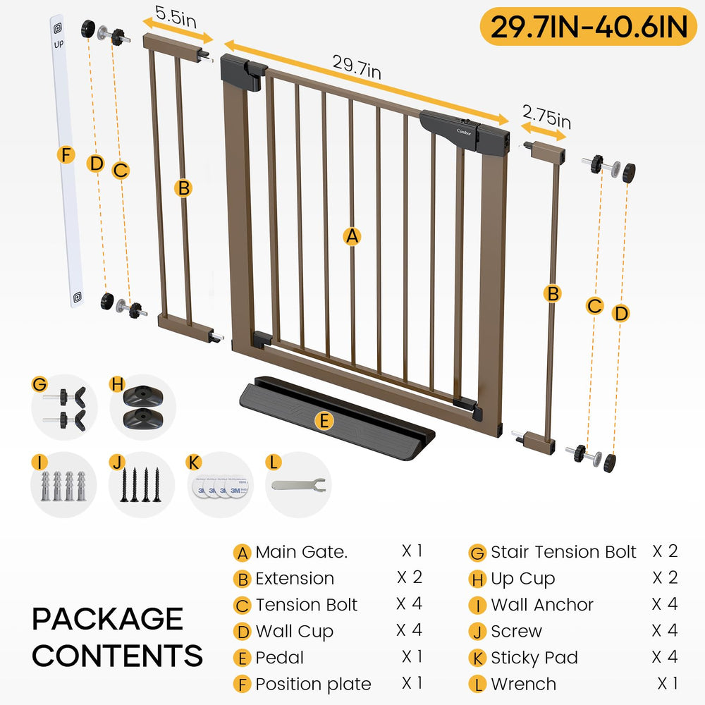 Cumbor tall gate height helps limit toddler and pet access.