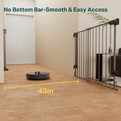 Cumbor baby gate wall-mount brackets show permanent, sturdy mounting.