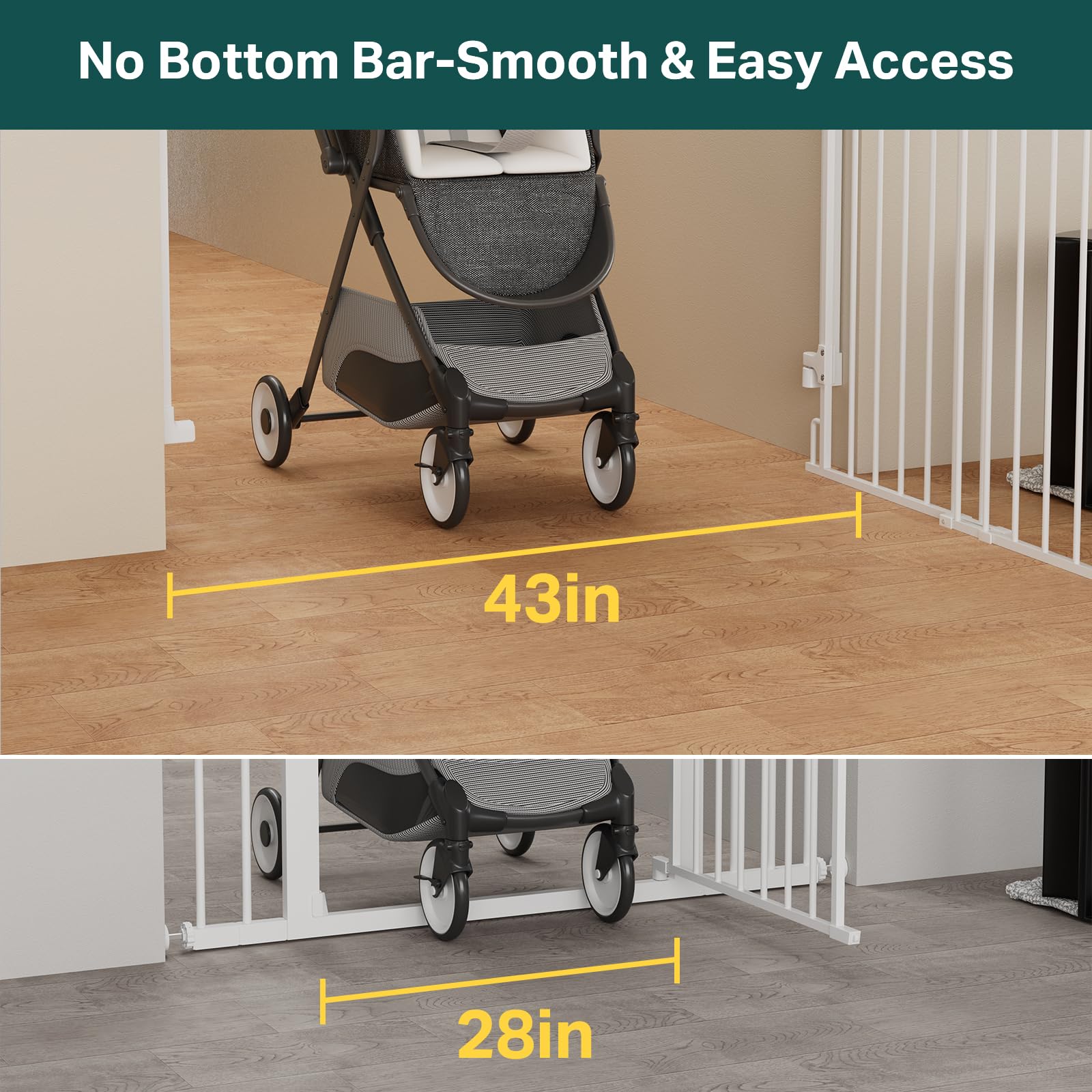 Cumbor baby gate wide walk-through ideal for pets and toddlers