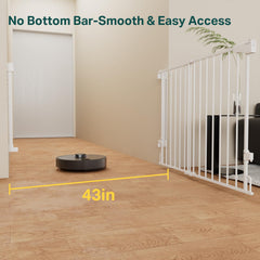 Cumbor baby gate width adjustable 29.2 to 43 inches for flexible openings