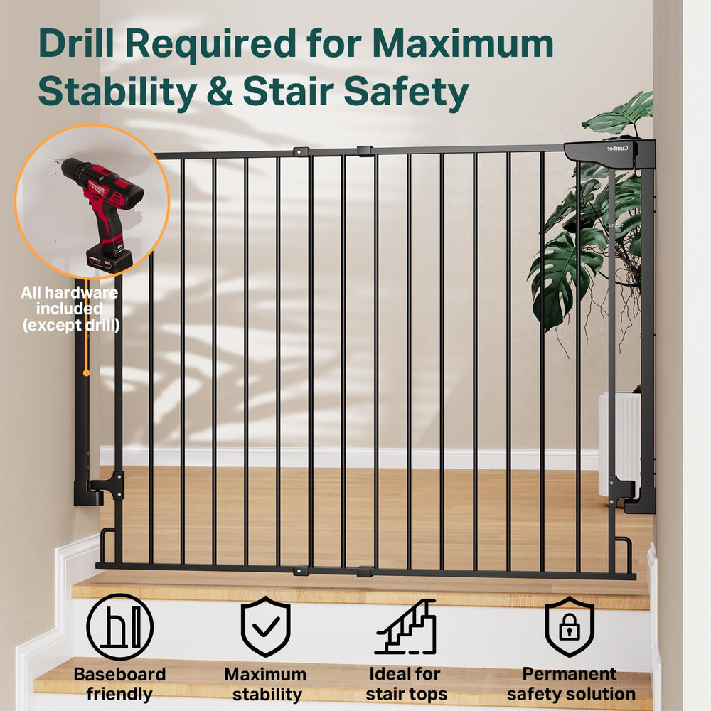Cumbor black finish gate shows durable material and modern design