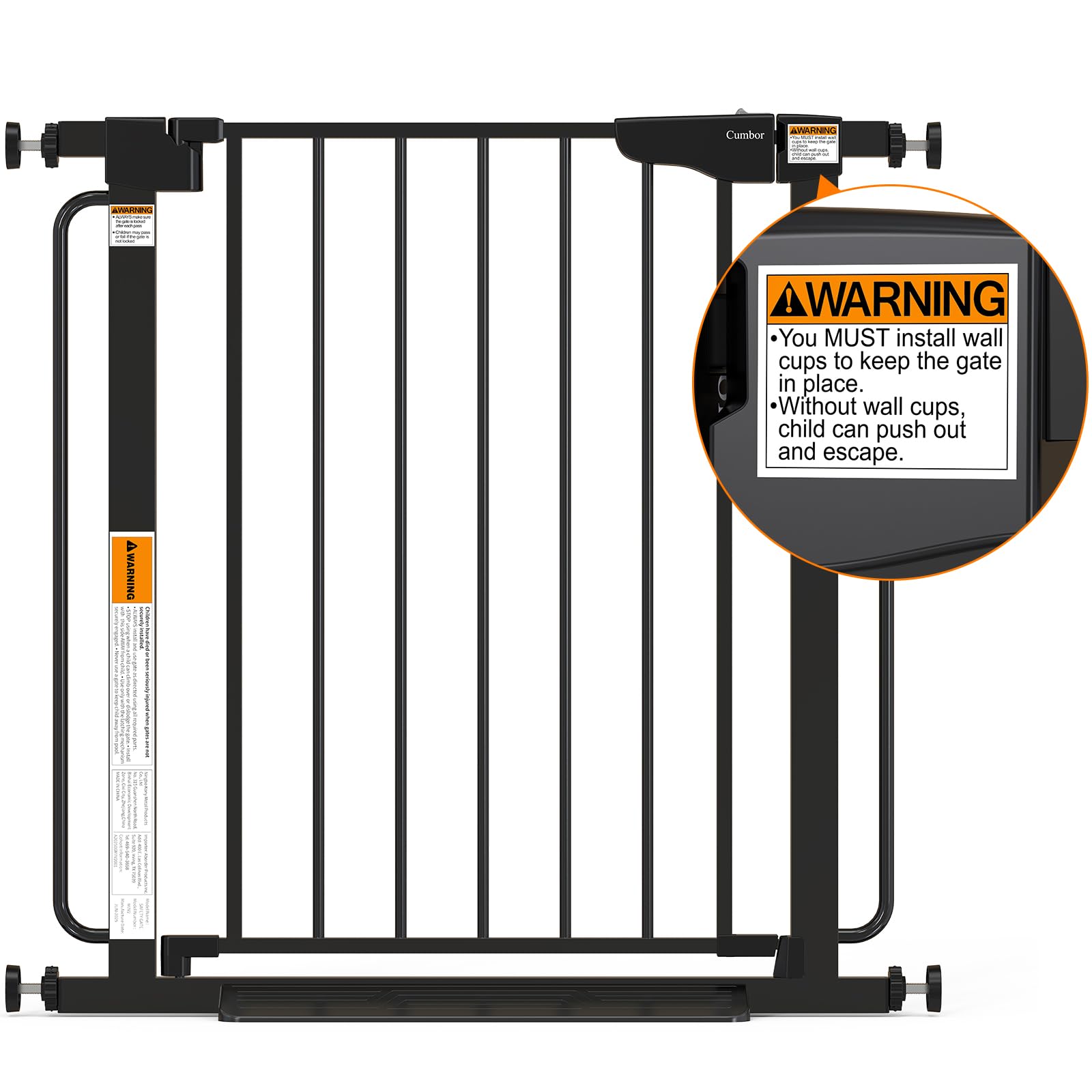 Cumbor black gate profile showcases a sleek, modern finish in a living space.