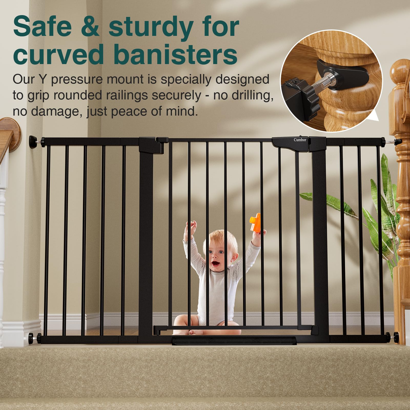 Cumbor double-lock system emphasizes secure gating for curious toddlers