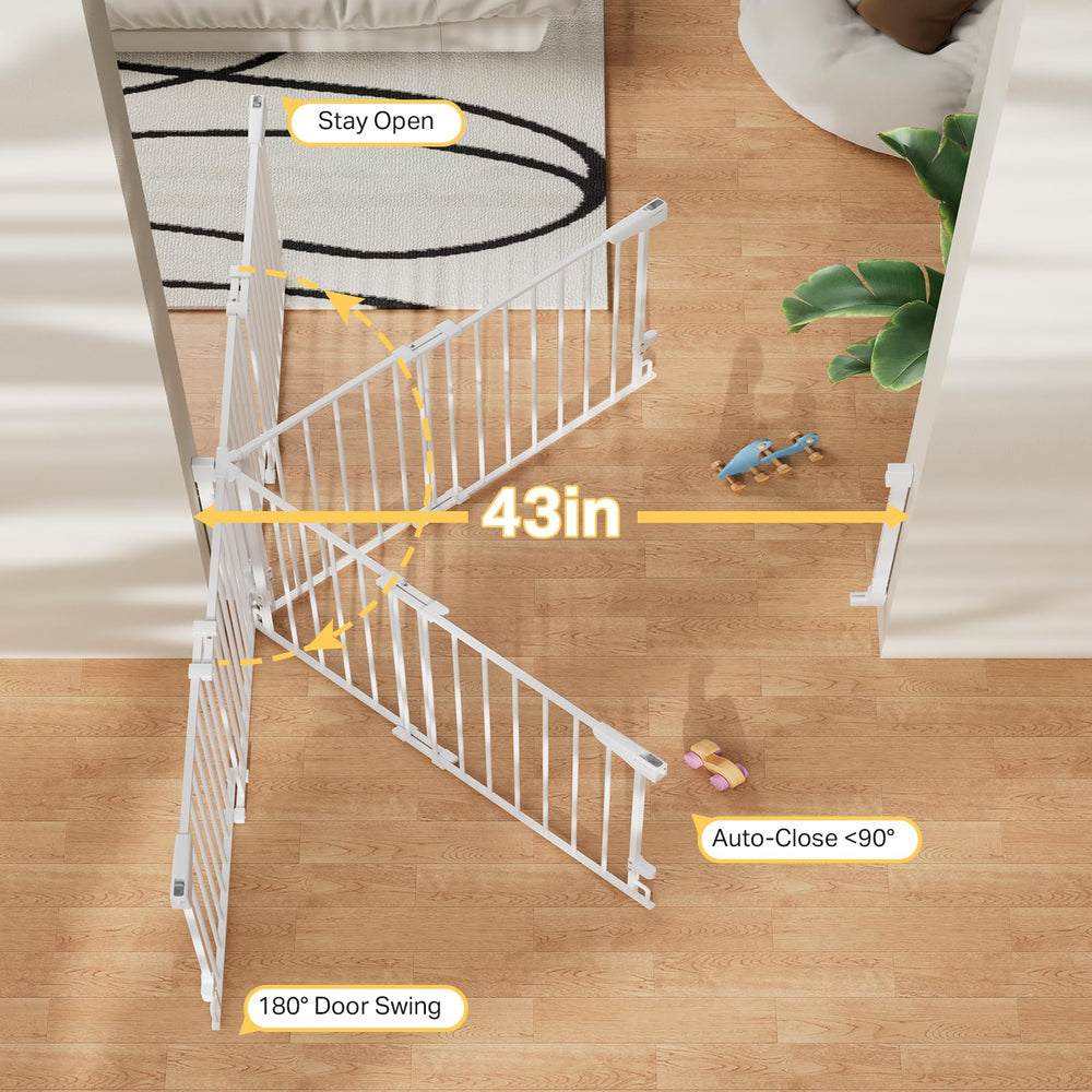 Cumbor double-lock safety mechanism secures toddlers and pets.