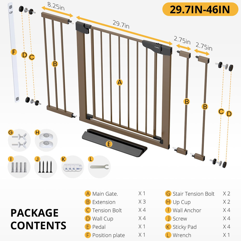 Cumbor double-lock safety system keeps curious toddlers from opening.